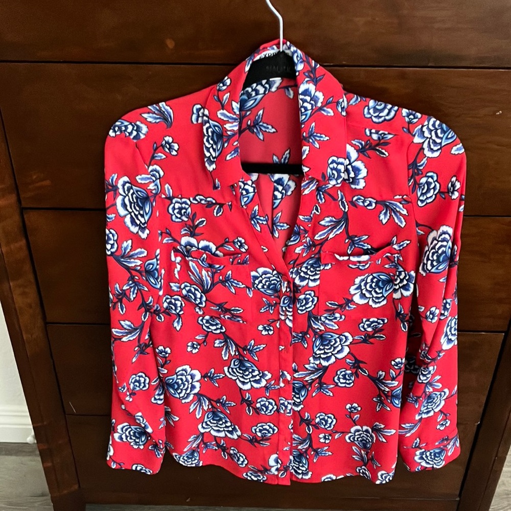 Express the portfino  floral shirt Size SP
